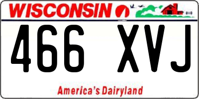 WI license plate 466XVJ