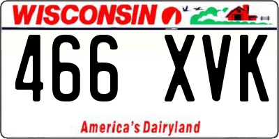 WI license plate 466XVK