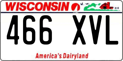 WI license plate 466XVL