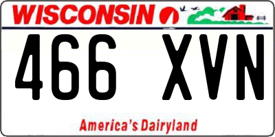 WI license plate 466XVN