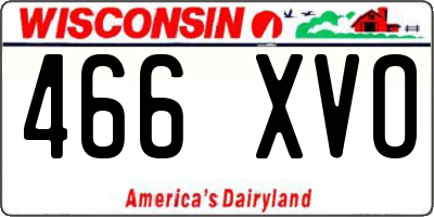 WI license plate 466XVO