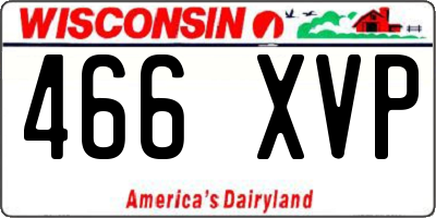 WI license plate 466XVP