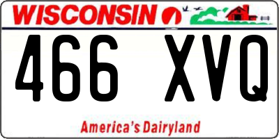 WI license plate 466XVQ