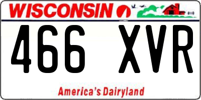 WI license plate 466XVR