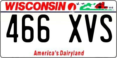 WI license plate 466XVS