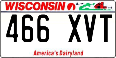 WI license plate 466XVT