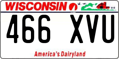WI license plate 466XVU