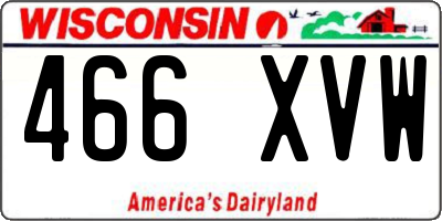 WI license plate 466XVW
