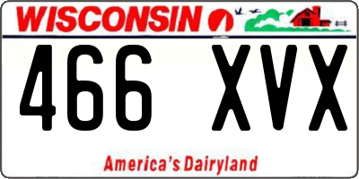 WI license plate 466XVX