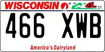 WI license plate 466XWB
