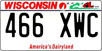 WI license plate 466XWC