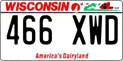 WI license plate 466XWD