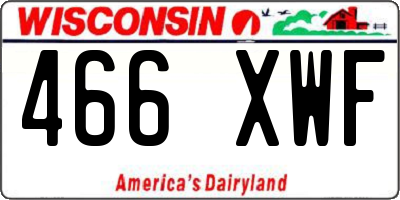 WI license plate 466XWF