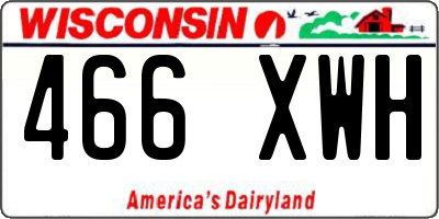 WI license plate 466XWH