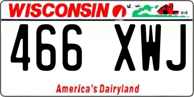 WI license plate 466XWJ