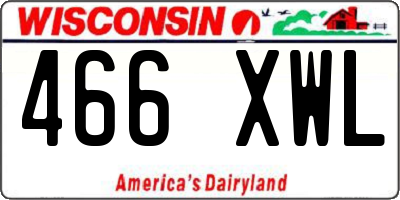 WI license plate 466XWL