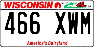 WI license plate 466XWM