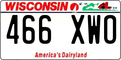 WI license plate 466XWO