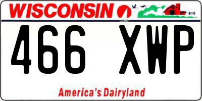 WI license plate 466XWP
