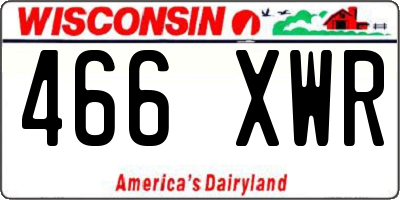 WI license plate 466XWR