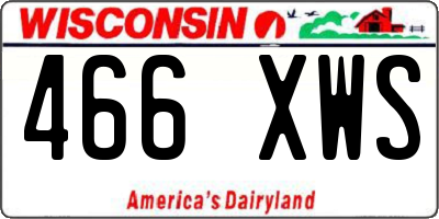 WI license plate 466XWS