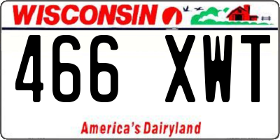 WI license plate 466XWT
