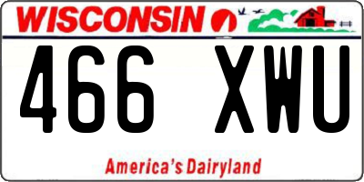 WI license plate 466XWU