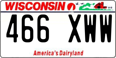 WI license plate 466XWW