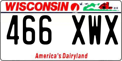 WI license plate 466XWX