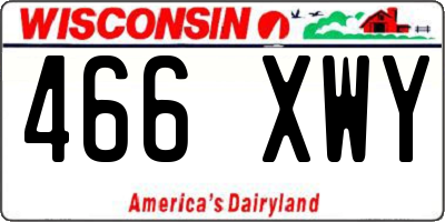 WI license plate 466XWY