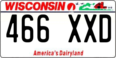 WI license plate 466XXD