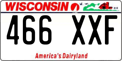 WI license plate 466XXF