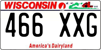 WI license plate 466XXG