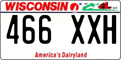 WI license plate 466XXH