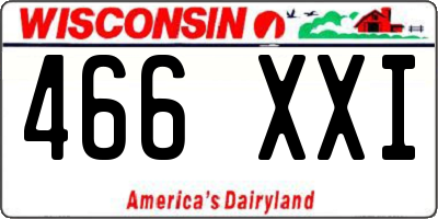 WI license plate 466XXI