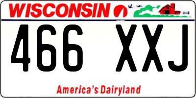 WI license plate 466XXJ