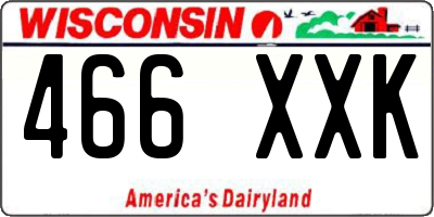 WI license plate 466XXK