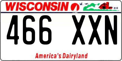 WI license plate 466XXN