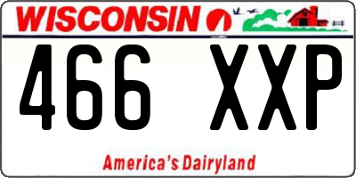 WI license plate 466XXP