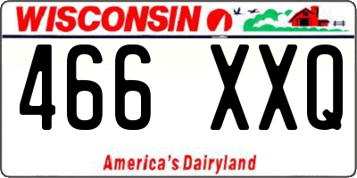 WI license plate 466XXQ