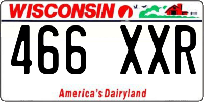 WI license plate 466XXR