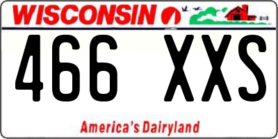WI license plate 466XXS