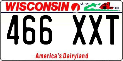 WI license plate 466XXT