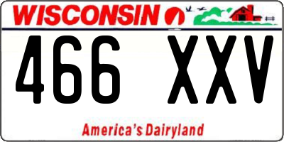 WI license plate 466XXV