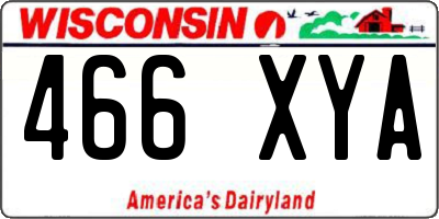 WI license plate 466XYA