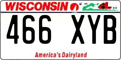 WI license plate 466XYB