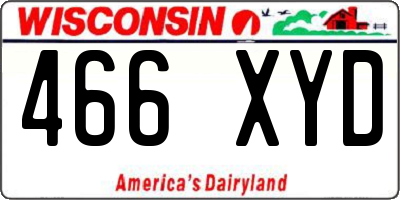 WI license plate 466XYD