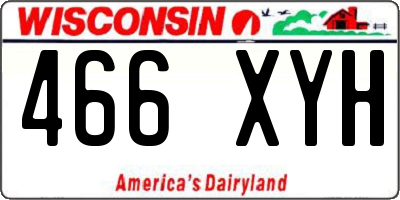 WI license plate 466XYH