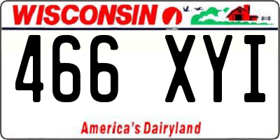 WI license plate 466XYI