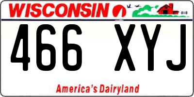 WI license plate 466XYJ